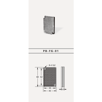 Reflector Industrial para Sensores Fotoeléctricos / Modelo PB-FG-01 / Dimensiones W40×H60 mm / Accesorio Especializado