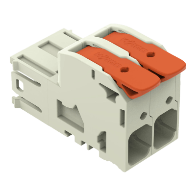Conector Macho/ Push-in CAGE CLAMP® / 2 Polos / 16 mm² / Paso 10.16 mm (0.4 in) / 76 A / 1000 V / Palanca / Contactos Plateados / 100% Protegido contra Error al Conectar