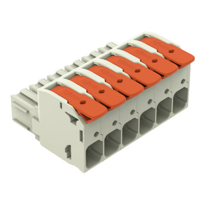 Conector Hembra/ 1 Conductor / Push-in CAGE CLAMP® / 6 Polos / Paso 10.16 mm (0.4 in) / 16 mm² / Palanca de Accionamiento / 100% Protegido contra Error al Conectar / Contactos Plateados / 1000 V / 76 A