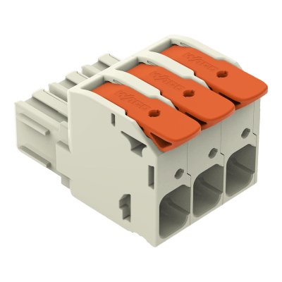 Conector Hembra / Push-in CAGE CLAMP® / 16 mm² / 3 Polos / Paso 10.16 mm (0.4 in) / Palanca / 76 A / 1000 V / Contactos Plateados / Gris Claro