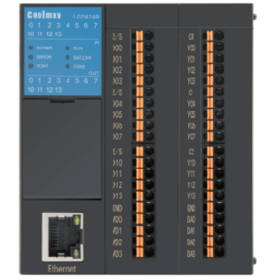 Módulo CPU PLC L02S / 24 E/S (12DI+12DO) / 8 Analógicas (4AD+4DA) / Ethernet Integrado / RS485*2 + RS232 + CAN / Capacidad 32k Pasos / Hasta 512 Puntos E/S / Terminales Push-Type