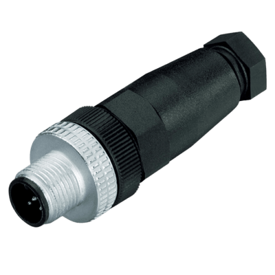 Conector Macho M12 Axial / 5 Polos / Codificación A / Conexión por Tornillo / IP67 / Cable 4-6 mm / PA / CuZn / -25°C a +85°C