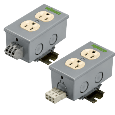 Toma de Poder Conveniente Serie CPO / Montaje en Riel DIN 35 mm / Salida Dúplex 120V 15A / CAGE CLAMP® / Protección contra Sobretensiones / Interruptor de Falla a Tierra