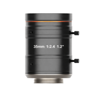 Lente FA para Machine Vision / 25 Megapíxeles / Distancia Focal 35 mm F2.4 / Montura C / Imagen Ø19.3 mm (1.2) / Distorsión 0.02% / Amplio Rango de Distancia de Trabajo / Compatible con Visible e Infrarrojo Cercano