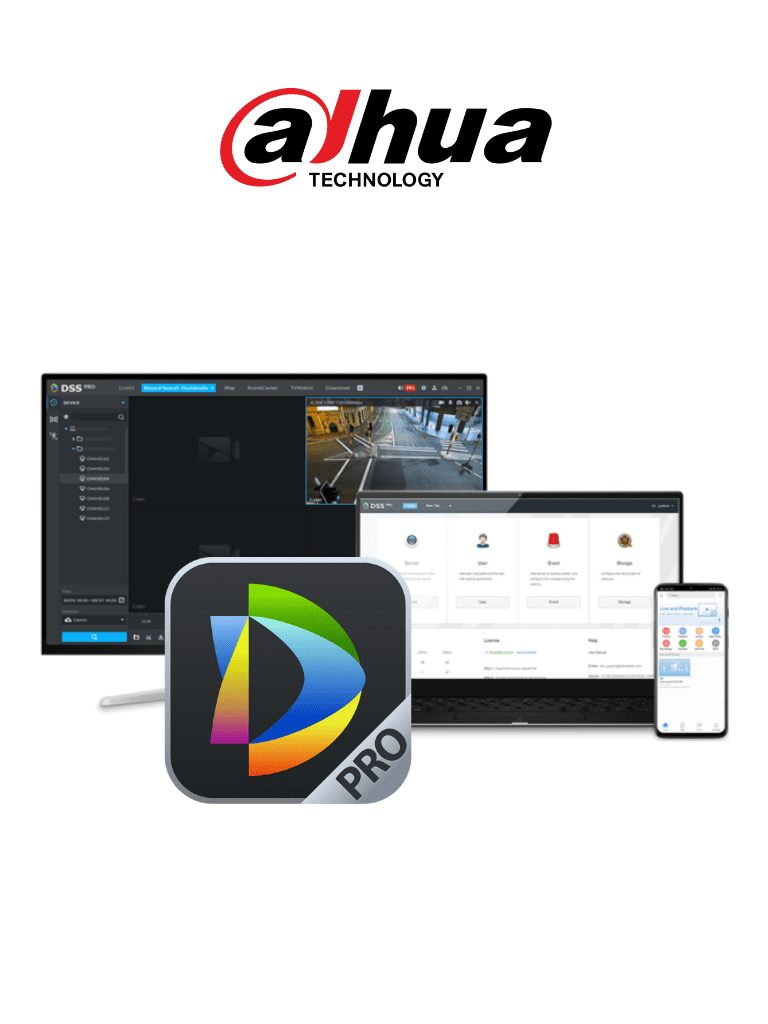 DAHUA DHI-DSSPro8-Video-Base-License - Paquete básico de videovigilancia DSS Professional V8. Soporta: vista en vivo, reproducción, Video Wall, mapa, centro de eventos, DeepXplore, centro de mantenimiento, etc.