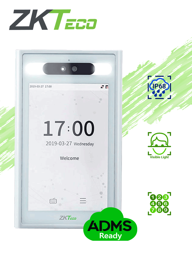 ZKTECO ELITEACCESS - Terminal de Reconocimiento Facial Robusto en 0.3 s/ 30,000 Rostros/ TCP/IP/ Uso Exterior/ Climas Extremos de -30 °C a 60 °C/ IP68/ IK04/ LICENCIA GRATUITA BIOACCESS ZKT0740006