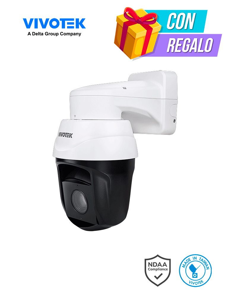VIVOTEK SD9394-EHL - Cámara IP PTZ Exterior 8 MP, 32x Zoom Óptico, Smart IR 250mts, Protección Nema4X, IP66, IK10, WDR Pro, Smart Tracking, Ciberseguridad Trend Micro, Smart VCA, NDAA, ONVIF, Deep Search