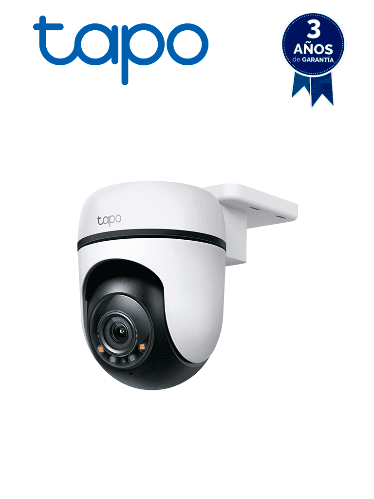 TP-LINK TAPO C510W - Cámara IP WiFi motorizada para exterior de 3 MP, lente 3.9 mm, iluminadores IR 30  m, micrófono y bocina integrados, IP65, ranura MicroSD, LED luz blanca, WiFi 2.4 GHz, y Smart Motion Tracking.