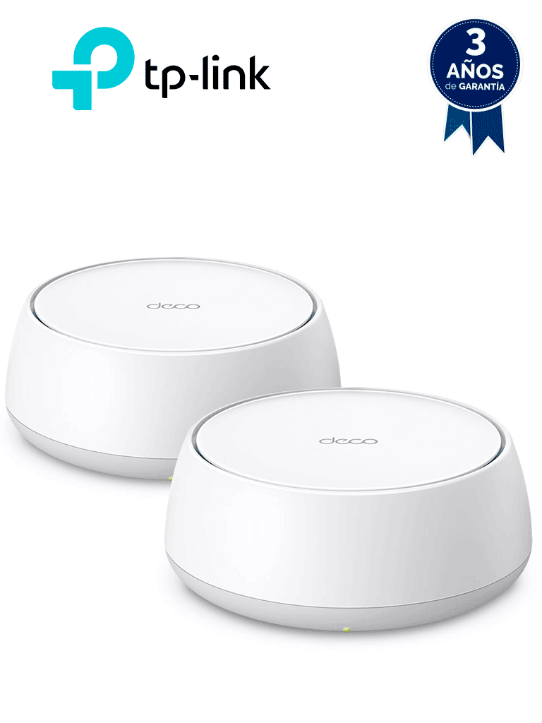 TP-LINK DECO BE25(2-PACK) - Sistema Mesh WiFi 7 , Wi-Fi 7 de Triple Banda de 3.6Gbps , 2 puertos 2.5Gbps , Multi-Link Operation (MLO) , Protección con HomeShield, AI-Roaming , compatible con Alexa y Google Home.