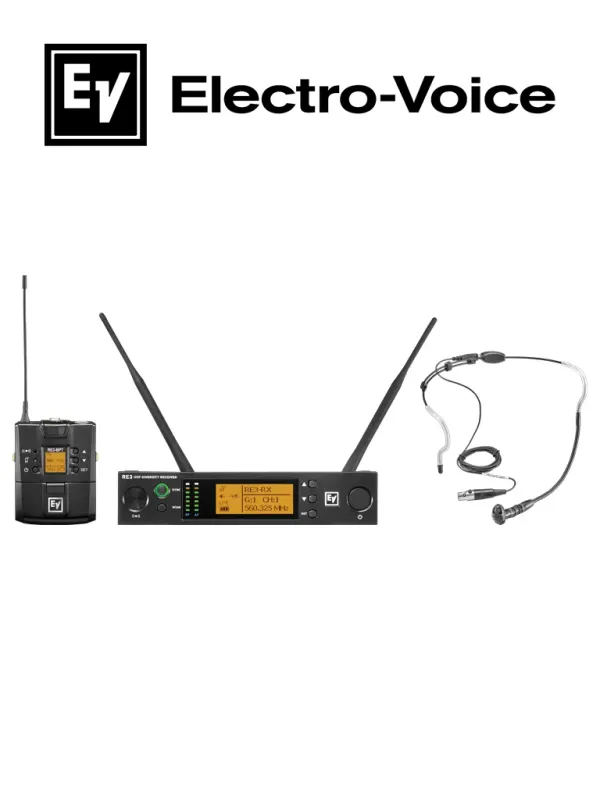 ElectroVoice M_RE3BPHW6M- Set de Micrófono Inalámbrico RE3 / Diadema Supercardioide HW3 / 653-663MHz