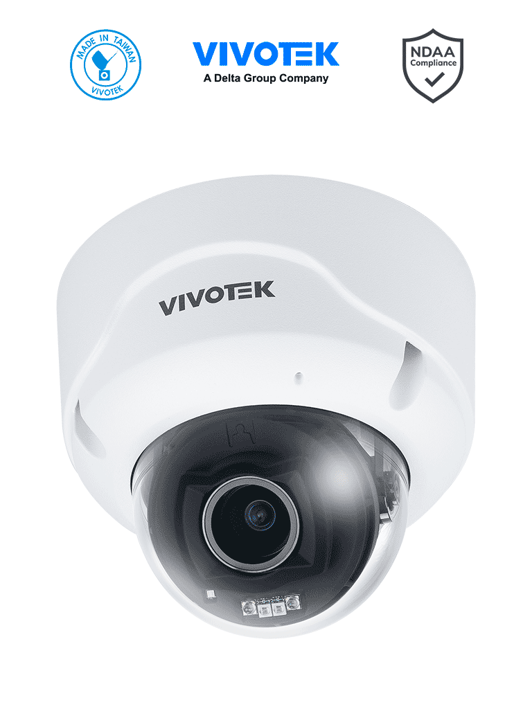 VIVOTEK FD9389-EHTVL-V3 - Cámara IP domo exterior 5 MP, IR 40mts, Real Sight Engine IA, WDR Pro, Micrófono Integrado, Lente varifocal 2.8-12mm, Protección IP66, IK10, NEMA 4X, Ciberseguridad Trend Micro, IA Deep Search, IA Smart VCA, NDAA