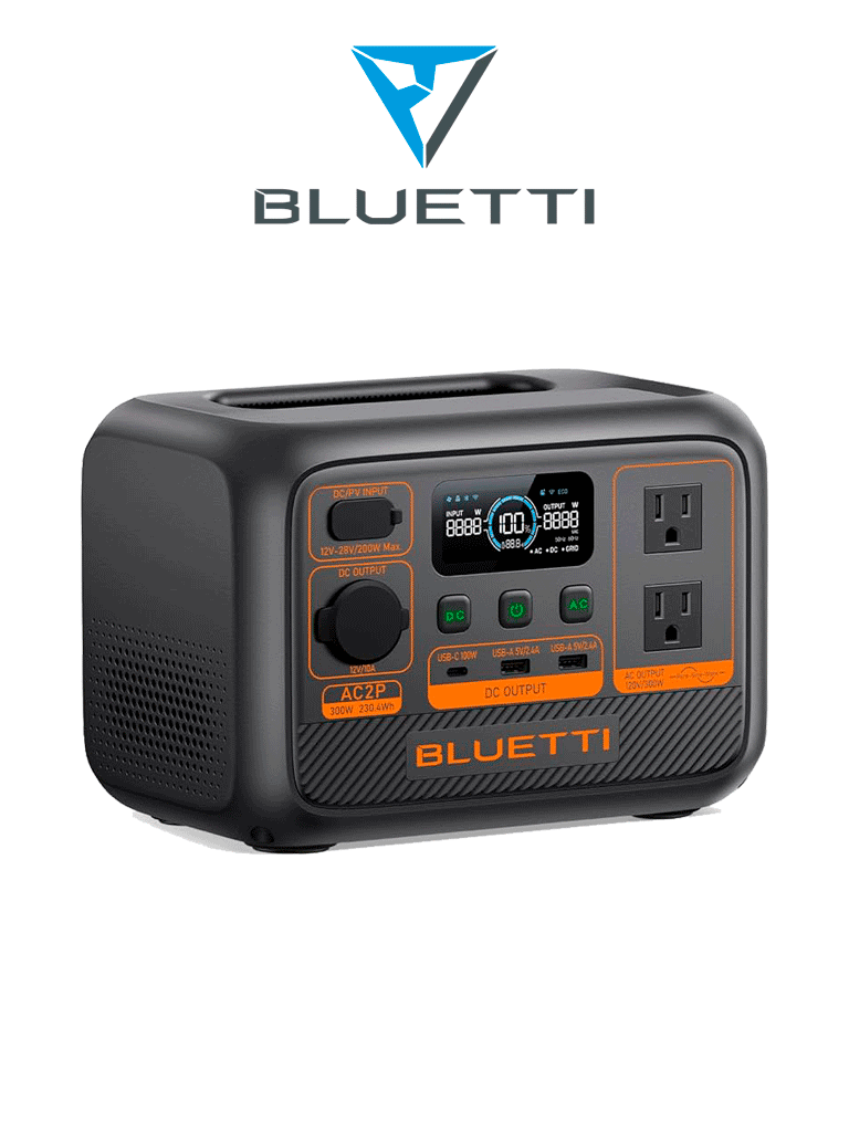 BLUETTI AC2P - Estación de energía portátil / 300 W - 230 Wh / Tecnología LiFePo4 / 3000 ciclos / modo Power Lifting
