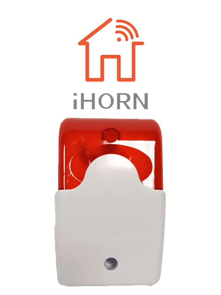 IHORN HC103 - Sirena con Estrobo color rojo / Interior / Compatible con paneles IHORN / RISCO / DSC / BOSCH / 12 V