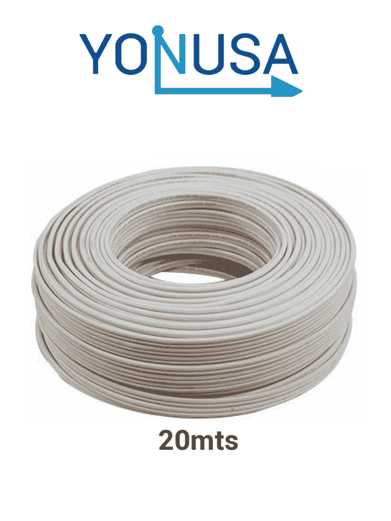 KCAB001 - Cable bujía Marca YONUSA o doble aislado para cercos eléctricos / Multifilar 22 AWG / Bobina de 20 Mts/
