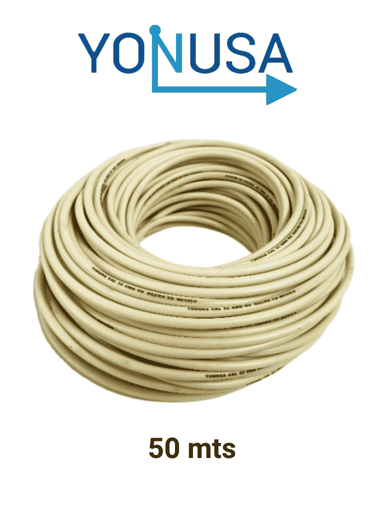 YONUSA CDA50 - Bobina de cable bujía con doble aislado de 50 mts para uso en cercas eléctricas con energizadores Yonusa/ calibre 22 AWG especial indicado para soportar de 10,000 a 12,000 V