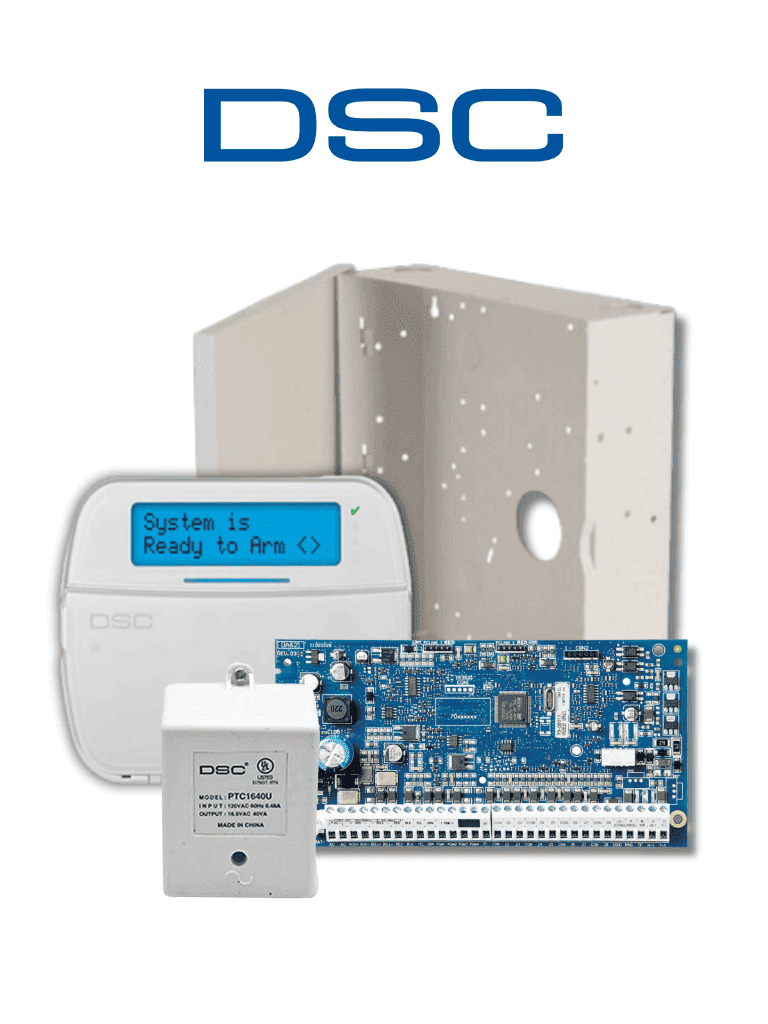 DSC NEO RF ALFA - Kit Neo 32 Zonas Inalámbricas  Panel HS2032/ / Teclado Alfanumerico HS2LCDRF9N/  Fuente PTC1640U / Gabinete GMX003