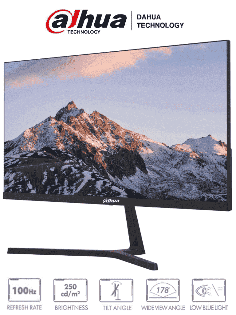 DAHUA LM24-B200S - Monitor de 23.80 Pulgadas/ Ultra Delgado/ 1920×1080 (FHD)/ Angulo de Visualización de 178 Grados/ Altavoces Integrados/ HDMI&VGA/ Diseño de Micro Bisel/