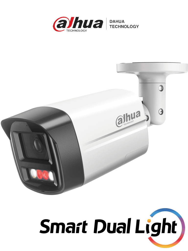 DAHUA IPC-HFW2249TL-S-PV - Cámara Bullet IP de 2MP ofrece Iluminación Dual Inteligente, disuasión activa y SMD Plus. Con protección perimetral, micrófono, bocina integrados y resistencia IP67, es ideal para seguridad profesional.