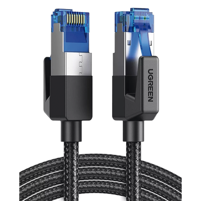 Cable Ethernet Cat8 CLASS F/FTP Redondo con Malla de Nylon 2 Metros (6.56 Pies)