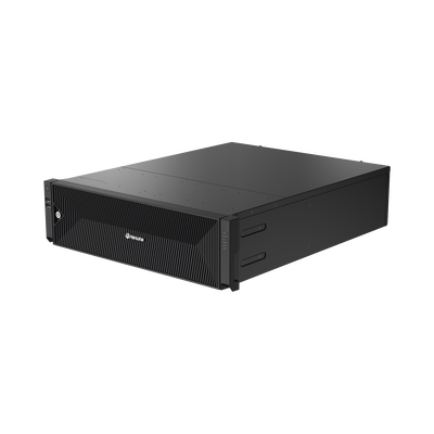 NVR de 64 canales / Hasta 32 MP / H.265 & Wisestream / Procesamiento 400 Mbps / 3 Puertos de Red / Raid 5-6 / 16 bahias para disco duro (no incluidos)