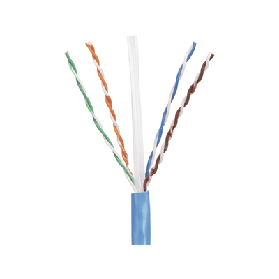 Bobina de Cable UTP 305 Metros (1000 Pies) de Cobre, PanNet, Azul, Categoría 5e (24 AWG), Riser (CMR), de 4 Pares