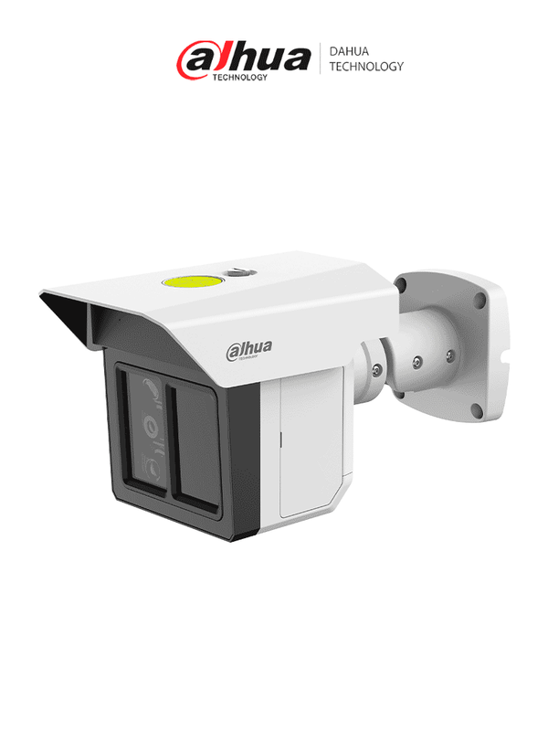 DAHUA DH-IPC-MFW5241T2-E3-ASE - Cámara de seguridad de triple lente de 2MP WizMind, ideal para protección perimetral de largo alcance. Ofrece detección de humanos y vehículos a 100m, visión IR de 100m, tecnología ePoE, y resistencia IP67/IK10.