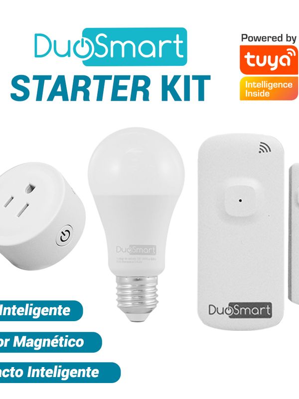 Kit De Inicio De Duosmart, Starter Kit Duosmart. Incluye: 1 Foco Inteligente S10, 1 Contacto De Sobreponer B30 Y 1 Sensor Magnético D10
