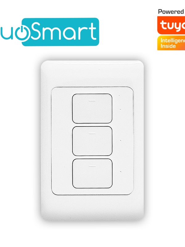 Switch Apagador Wifi 2.4 Ghz Duosmart A30  De 3 Unidades Compatible Con Alexa Y Google Home Con Temporizadores Compatible Con App Duosmart