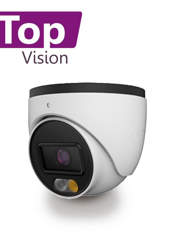 Camara Hd Turret Topvision Tddl500a / 5mp / Ahd/tvi/cvi/sd / 2.8mm /30m Ir - 20m Luz Calida Luz Dual / Microfono Integrado / Ip67 / Coc / Carcasa Metal - Plastica / 12vcd / Imagen A Color 24x7 Audio Por Coaxial O Utp