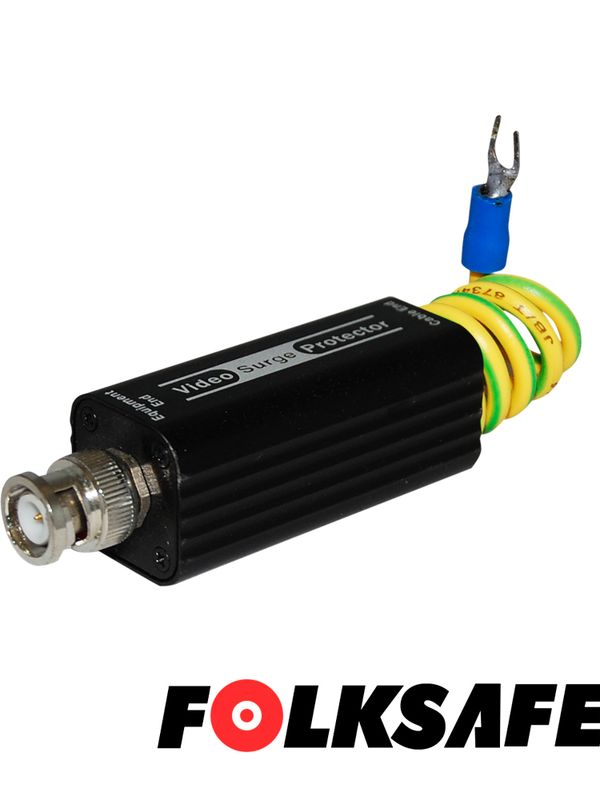 Protector De Voltaje Folksafe Fs-sp3001u, Protege Contra Sobretensiones En Video De Hasta 10ka Sobre Cable Coaxial O Utp, Conectores Bnc Hembra/macho Y Cable Para Coneccion A Gnd, Carcasa Aleacion De Aluminio Medidas De 60 X 25 X 25 Mm