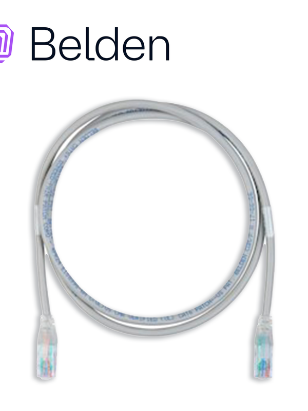 Patch Cord Utp Cat6+ Belden C601108002 / Interior / Gris / 4 Pares / 24 Awg / Forro Pvc / Cmr / 2 Pies 0.6 Metros