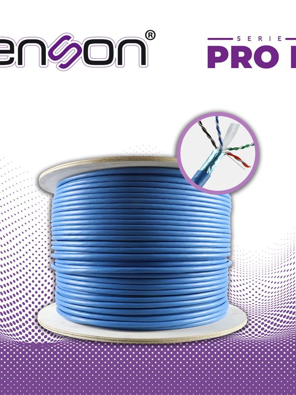 Cable Utp Cat6a Enson 12264l305 Forro Pvc Azul 4 Pares 500mhz 100 Por Ciento Cobre Uso Interior / 1000 Pies / 305 Metros