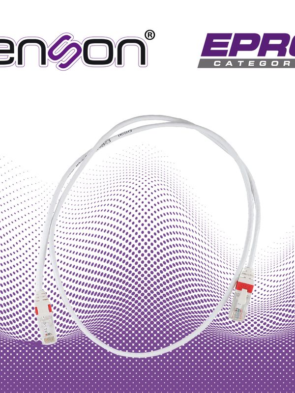 Patchcord Utp Cat6a Enson P6a009wh Forro Pvc Blanco 4 Pares Calibre Conductor 26 Awg Uso Interior Longitud 3 Pies 90 Centimetros