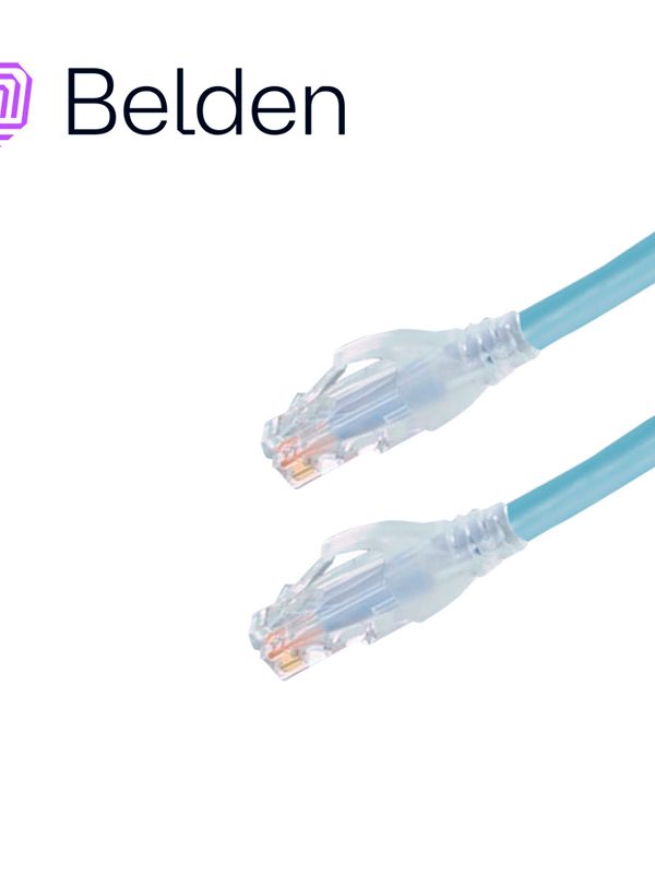 Patchcord Utp Cat6 Belden C601116007 Forro Pvc Azul Claro Cmr-riser 4 Pares Calibre Conductor 24 Awg 100% Cobre Uso Interior Partes Relacionadas:conectores Modulares Cat6 Patch Panel Cat6 Longitud 7 Pies 2.1 Metros