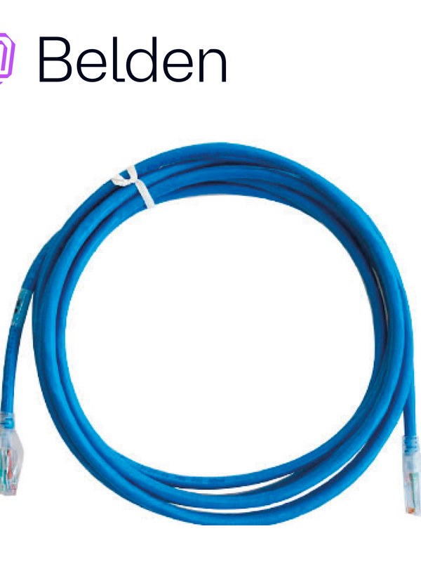 Patch Cord Traceable Utp Cat6a Belden Cat1106002/ Interior / Azul/ 4 Pares / 24 Awg / Forro Pvc / Cmr / 2 Pies 0.6 Metros