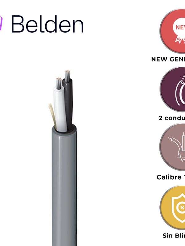 Cable De Audio Belden 5t00up 0081000 / Interior / Gris / 2 Conductores / 10 Awg / Multifilar / Forro Pvc / Cl2 / No Blindado / Bobina / 1,000 Pies 305 Metros