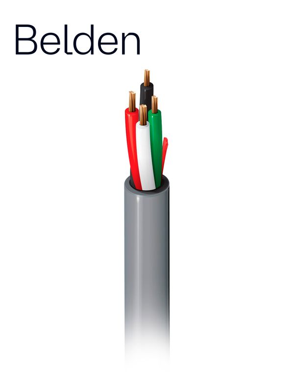 Cable De Seguridad Y Sonido Belden 5102ue 0081000 / Interior / Gris / 4 Conductores / 14 Awg / Multifilar / Forro Pvc / Cmr / Bobina / 1,000 Pies 305 Metros