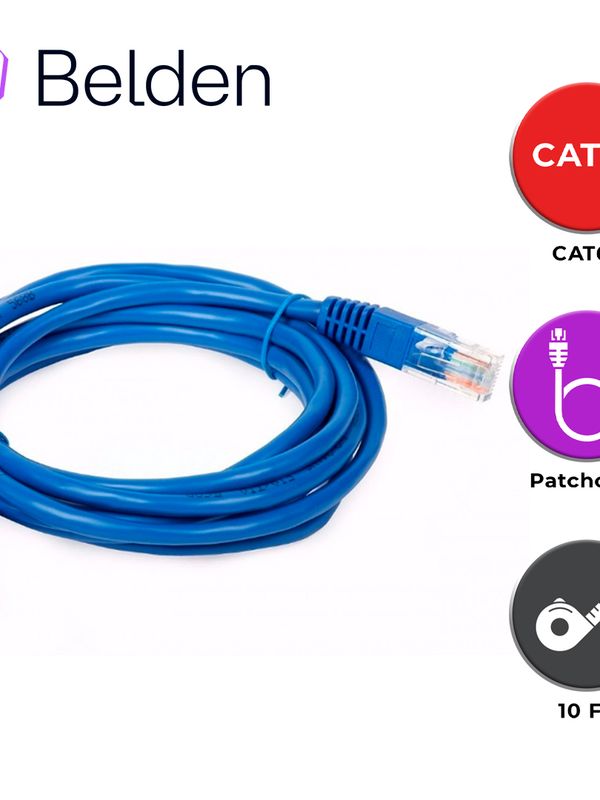 Patch Cord Utp Cat6+ Belden C601106010 / Interior / Azul / 4 Pares / 24 Awg / Forro Pvc / Cmr / 10 Pies 3 Metros
