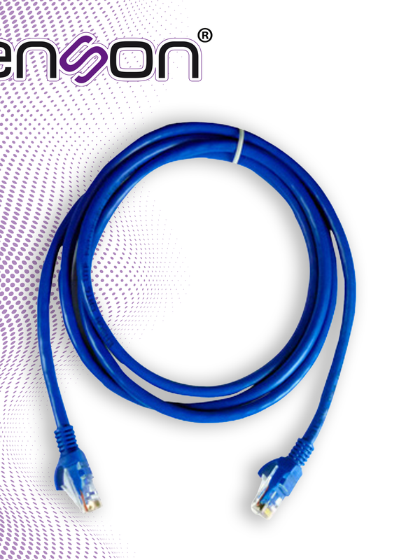Patchcord Utp Cat6 Enson P6p30 Serie Pro-ii Calibre 24 Awg De 3 Metros Forro Pvc Color Azul Para Uso En Interiores Para Conectar Equipos A Redes Base 10,100,1000