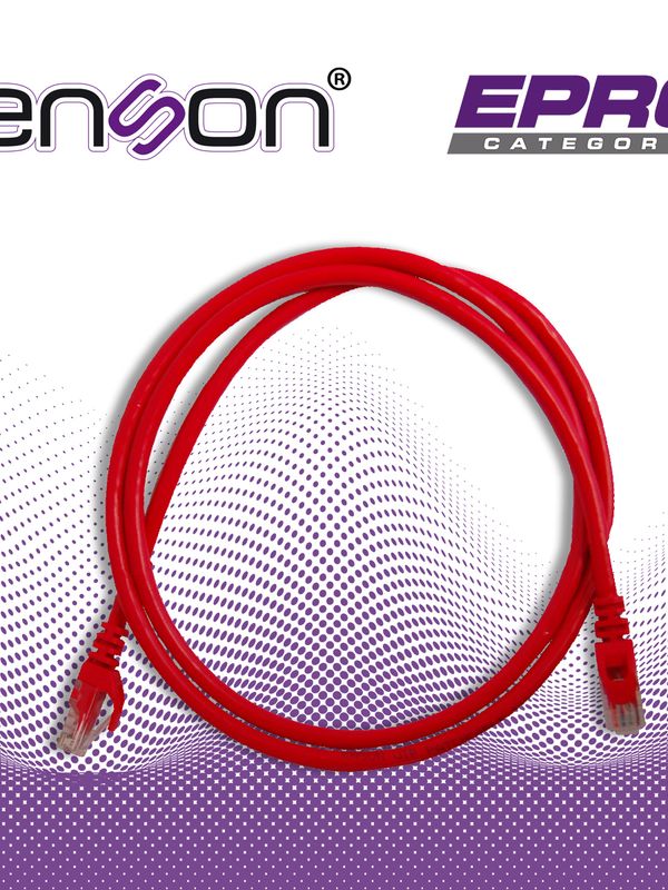 Patchcord Utp Enson P6012r Cat6 120cm Rojo Serie Epro 100-ii 100 Por Ciento Cobre Para Mejor Identificacion De Soluciones En Racks Y Gabinetes