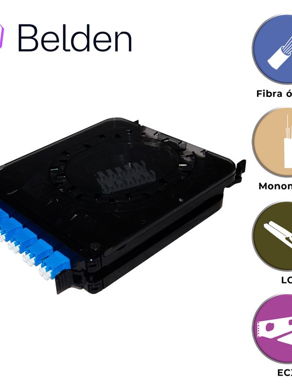 Cassette Fx Ecx Belden Monomodo Fcsx06ldfs / Os2 / Azul / Lc Duplex / 6 Puertos