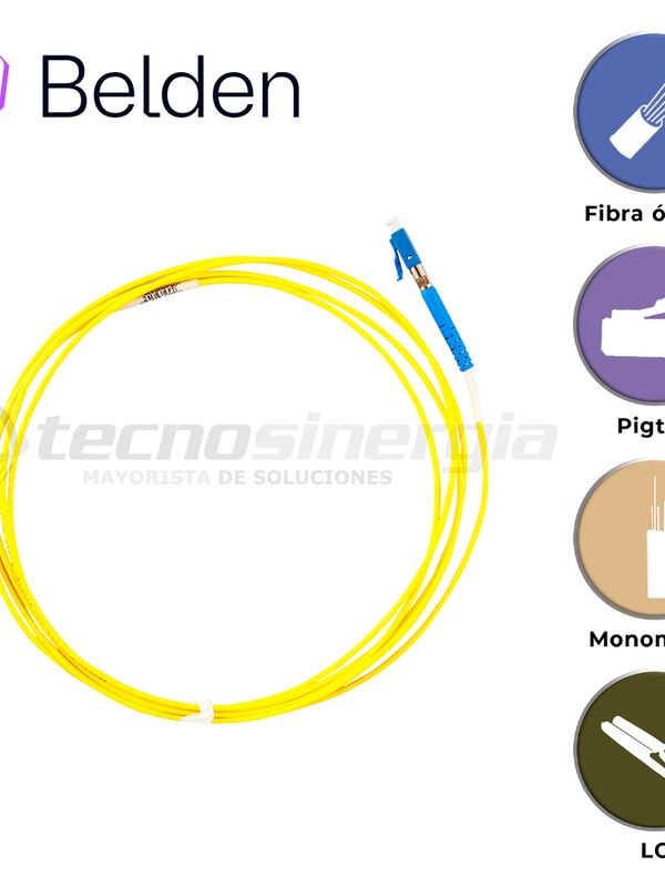 Conector Pigtail Monomodo Belden Ftslc2mmps01 / Os2 / Amarillo / Lc Simplex / 2 Metros