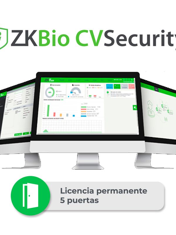 Licencia Bio Cvsecurity Modulo De Acceso Zkcv-ac-p5 Para 5 Puertas Permanente Compatible Con Inbiopro, Speedface Y Proface