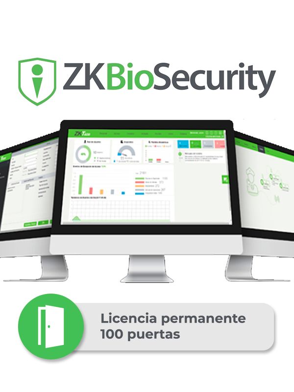 Licencia Bio Cvsecurity Modulo De Acceso Zkcv-ac-p100 Para 100 Puertas Permanente Compatible Con Inbiopro, Speedface Y Proface