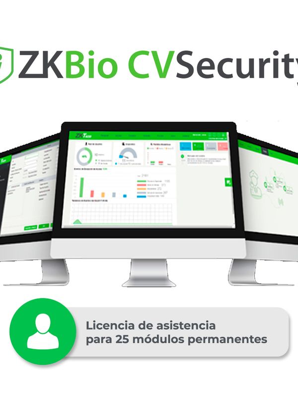 Licencia Bio Cvsecurity Modulo De Asistencia Zkteco Zkcv-ta-p25 Para 25 Puntos De Asistencia Permanente Compatible Con G1,g3