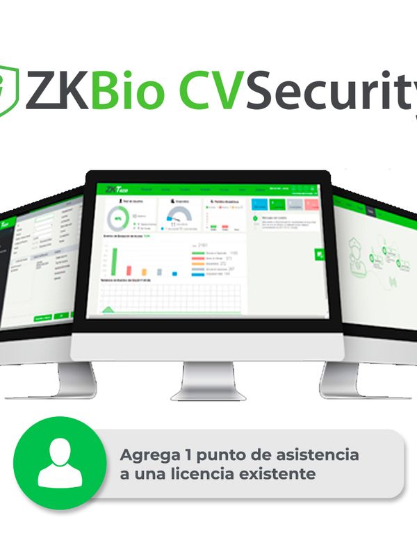 Licencia Bio Cvsecurity Modulo De Asistencia Zkteco Zkcv-ta-addon-s1 Para Agregar 1 Punto De Sistencia A Licencia Ya Existente Compatible Con G1,g3