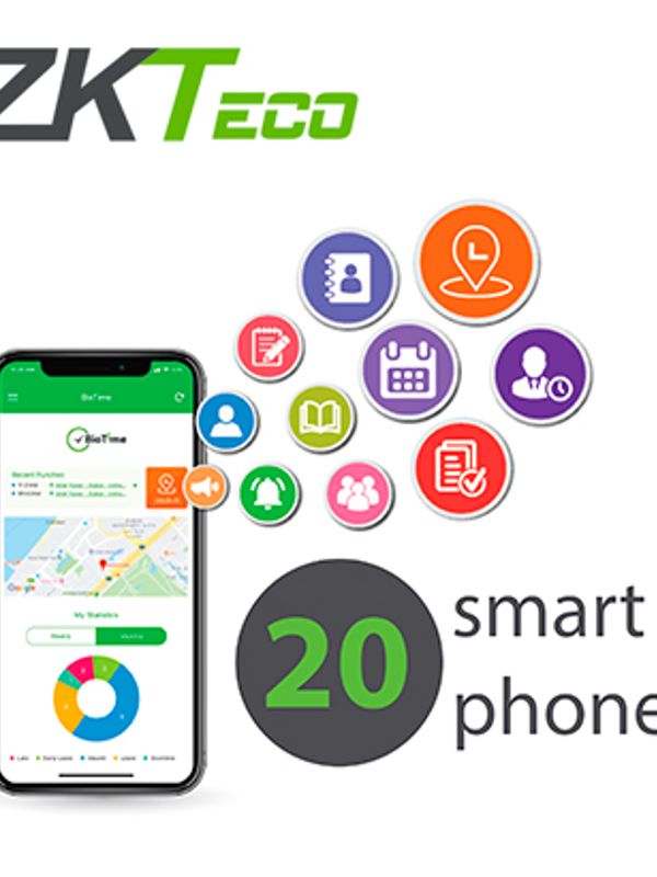 Licencia Zkteco Biotime App-p20 Para Activar App Biotime Software De Asistencia En 20 Smartphones Permanente