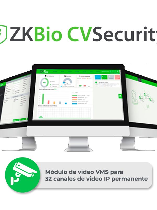 Licencia Bio Cvsecurity Modulo De Video Vms Zkcv-vms-p32 Para 32 Canales De Video Ip Permanente Compatible Solo Con Camaras Y Grabadores De Zkteco