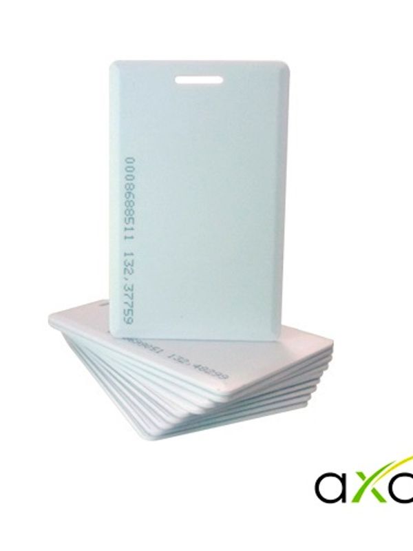 Tarjeta De Proximidad Gruesa Ax-id2 Paquete 10 Piezas  Frecuencia De  125khz 26 Bits Tipo Clamshell Con Perforacion Y Codigo Impreso