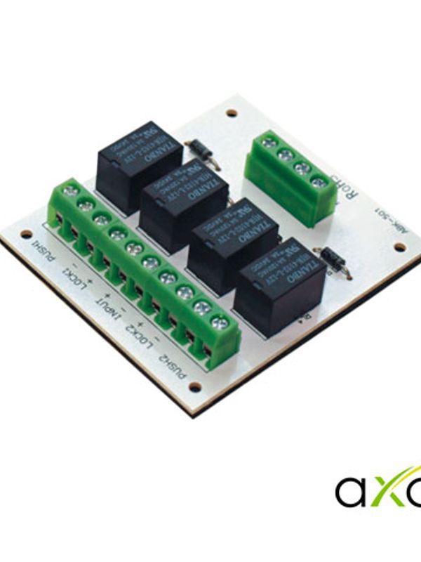 Placa De Relevadores Para Esclusamiento Ax-interlock32  Permite Conectar Un Par De Puertas En Esclusa Acepta Pulsos Secos Para Generar La Apertura Compatible Con Todos Los Electroimanes Y Controles De Acceso Esta Placa Es Un Sistema Fail-safe  **necesita  Sensores Magneticos Cableados.
